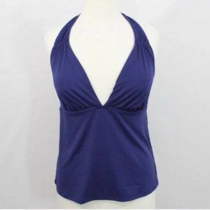 Lands End Blue Halter Tankini Swim Top